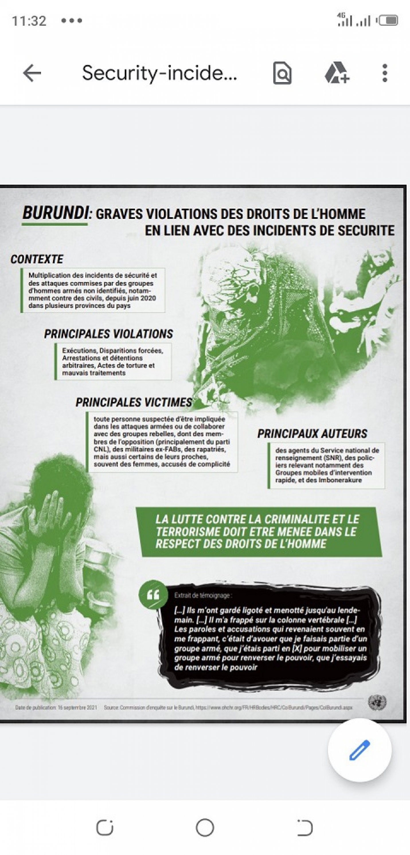 Commission d’enquête des Nations unies sur le Burundi : « De graves violations des droits de l’Homme se poursuivent ! »